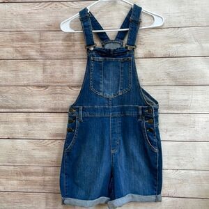 VINTAGE LEE OVERALL SHORTS IN BLUE DENIM